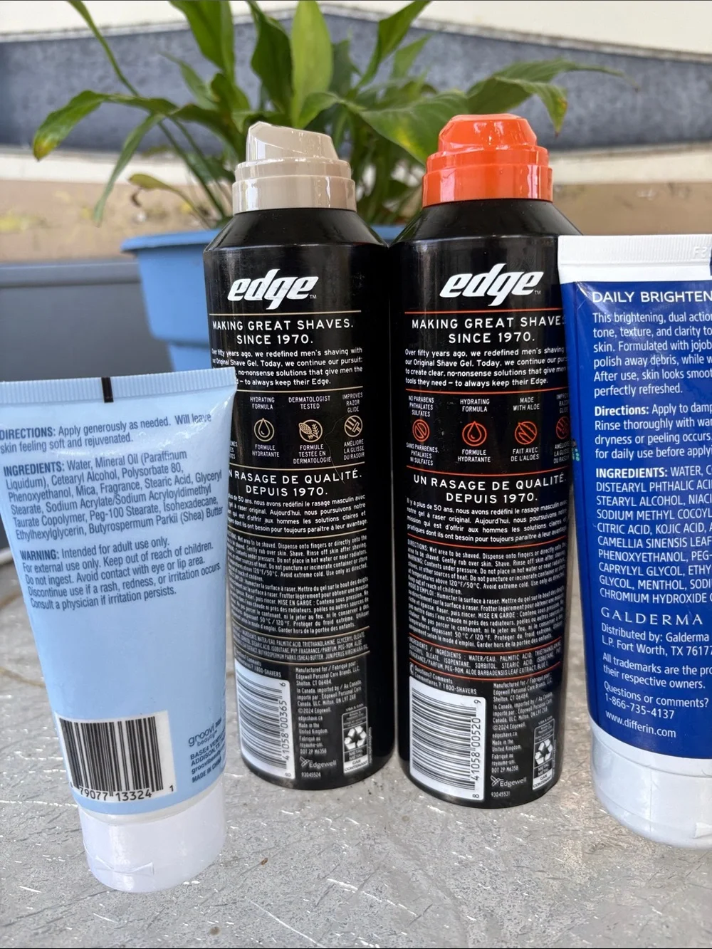 edge Sensitive Skin Shave Gel with Orange Cap and Black Bottle